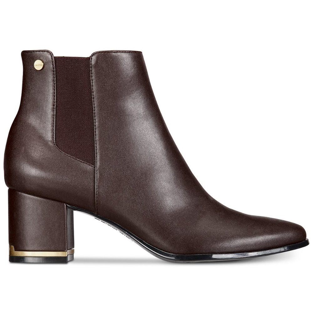 Calvin Klein CoffeeBean Brown Chelsea Boots size 6